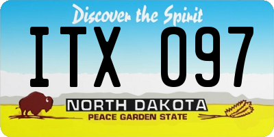 ND license plate ITX097