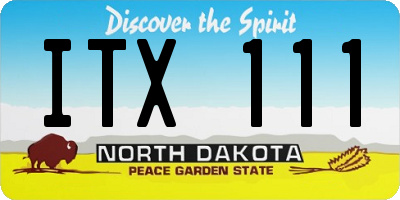 ND license plate ITX111