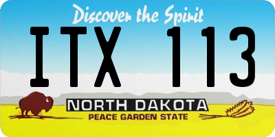 ND license plate ITX113