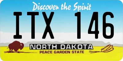ND license plate ITX146