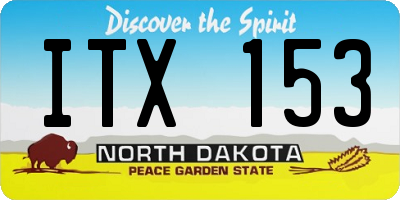 ND license plate ITX153