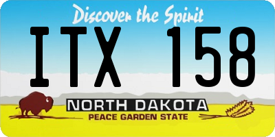 ND license plate ITX158