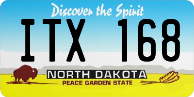 ND license plate ITX168