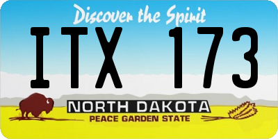 ND license plate ITX173
