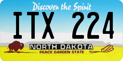 ND license plate ITX224