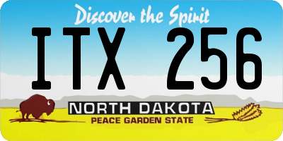ND license plate ITX256