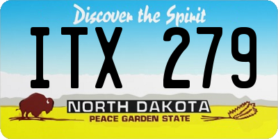 ND license plate ITX279