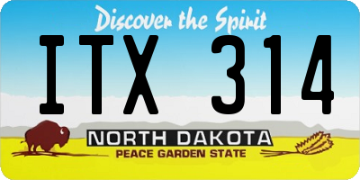 ND license plate ITX314