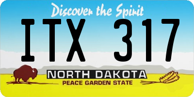 ND license plate ITX317