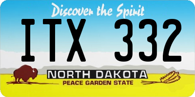 ND license plate ITX332