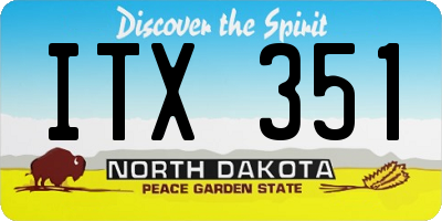 ND license plate ITX351