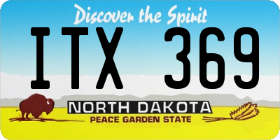 ND license plate ITX369