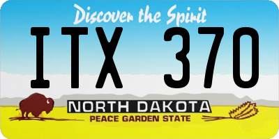 ND license plate ITX370