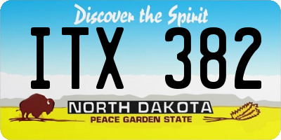 ND license plate ITX382
