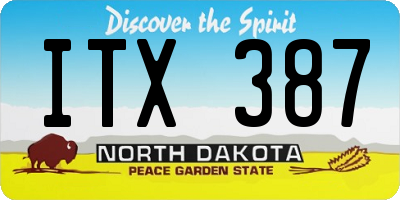 ND license plate ITX387