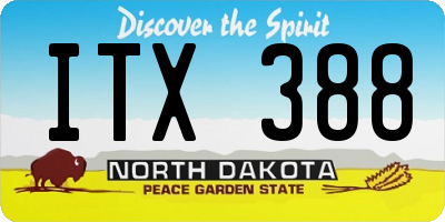 ND license plate ITX388