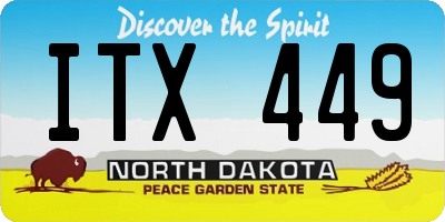 ND license plate ITX449