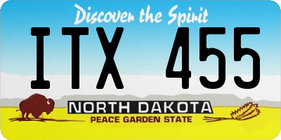 ND license plate ITX455