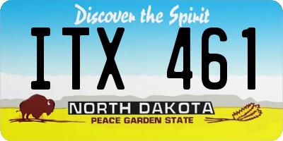 ND license plate ITX461