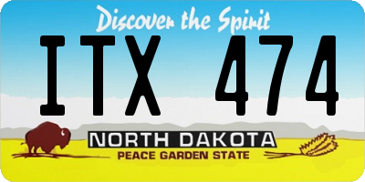 ND license plate ITX474