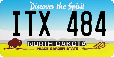 ND license plate ITX484
