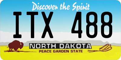 ND license plate ITX488