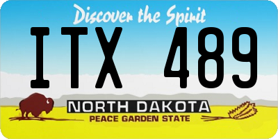 ND license plate ITX489