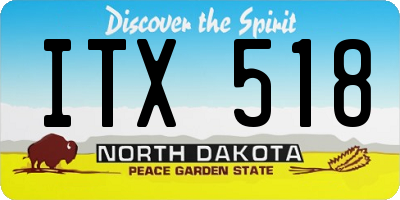 ND license plate ITX518