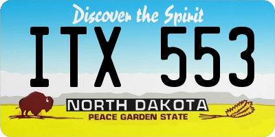 ND license plate ITX553