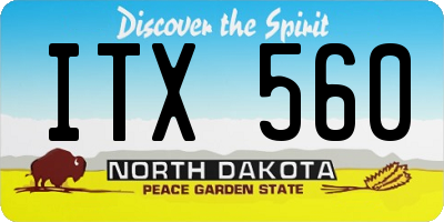 ND license plate ITX560