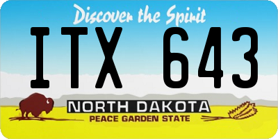 ND license plate ITX643