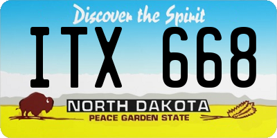 ND license plate ITX668