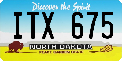 ND license plate ITX675
