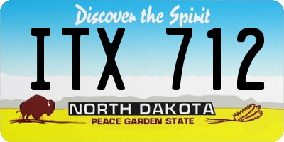 ND license plate ITX712