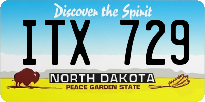 ND license plate ITX729