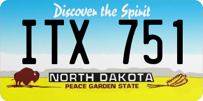 ND license plate ITX751