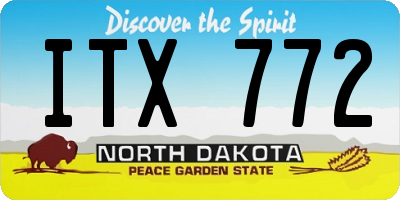 ND license plate ITX772
