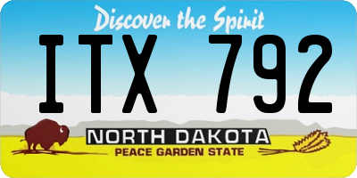 ND license plate ITX792