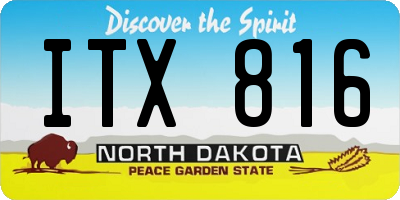 ND license plate ITX816