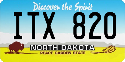 ND license plate ITX820