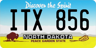 ND license plate ITX856