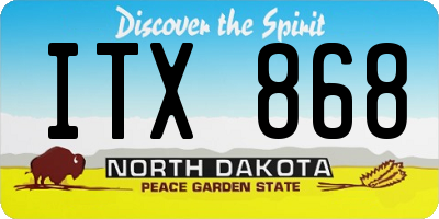 ND license plate ITX868