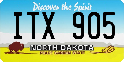 ND license plate ITX905