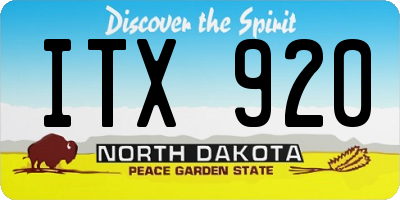 ND license plate ITX920