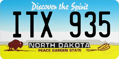 ND license plate ITX935