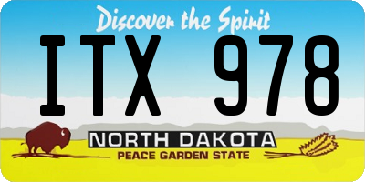 ND license plate ITX978
