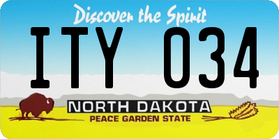 ND license plate ITY034