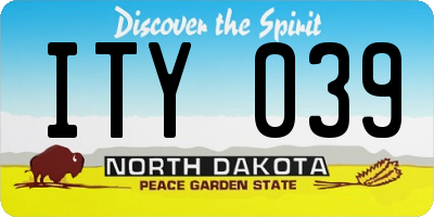 ND license plate ITY039