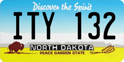 ND license plate ITY132