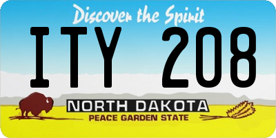 ND license plate ITY208